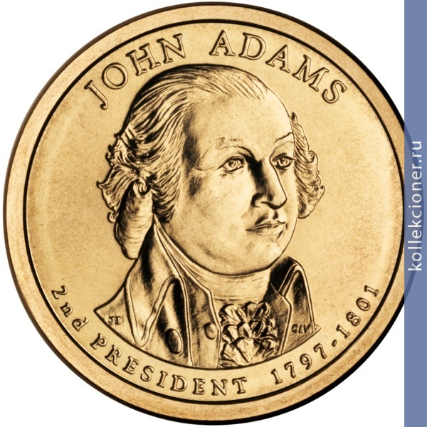 Full 1 dollar 2007 goda dzhon adams