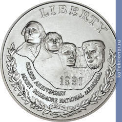 Full 1 dollar 1991 goda 50 let natsionalnomu memorialu rashmor