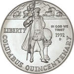 Thumb 1 dollar 1992 goda 500 let puteshestviyu hristofora kolumba