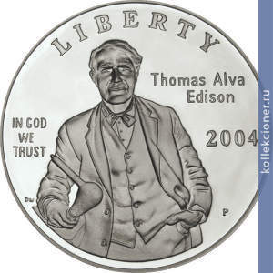Full 1 dollar 2004 goda tomas alva edison
