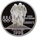 Thumb 1 dollar 1995 goda xxvi olimpiada velosport