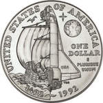 Thumb 1 dollar 1992 goda 500 let puteshestviyu hristofora kolumba