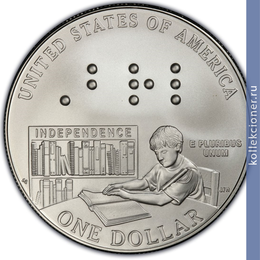 Full 1 dollar 2009 goda lui brayl 200 let so dnya rozhdeniya