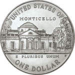 Thumb 1 dollar 1993 goda 250 let so dnya rozhdeniya tomasa dzheffersona