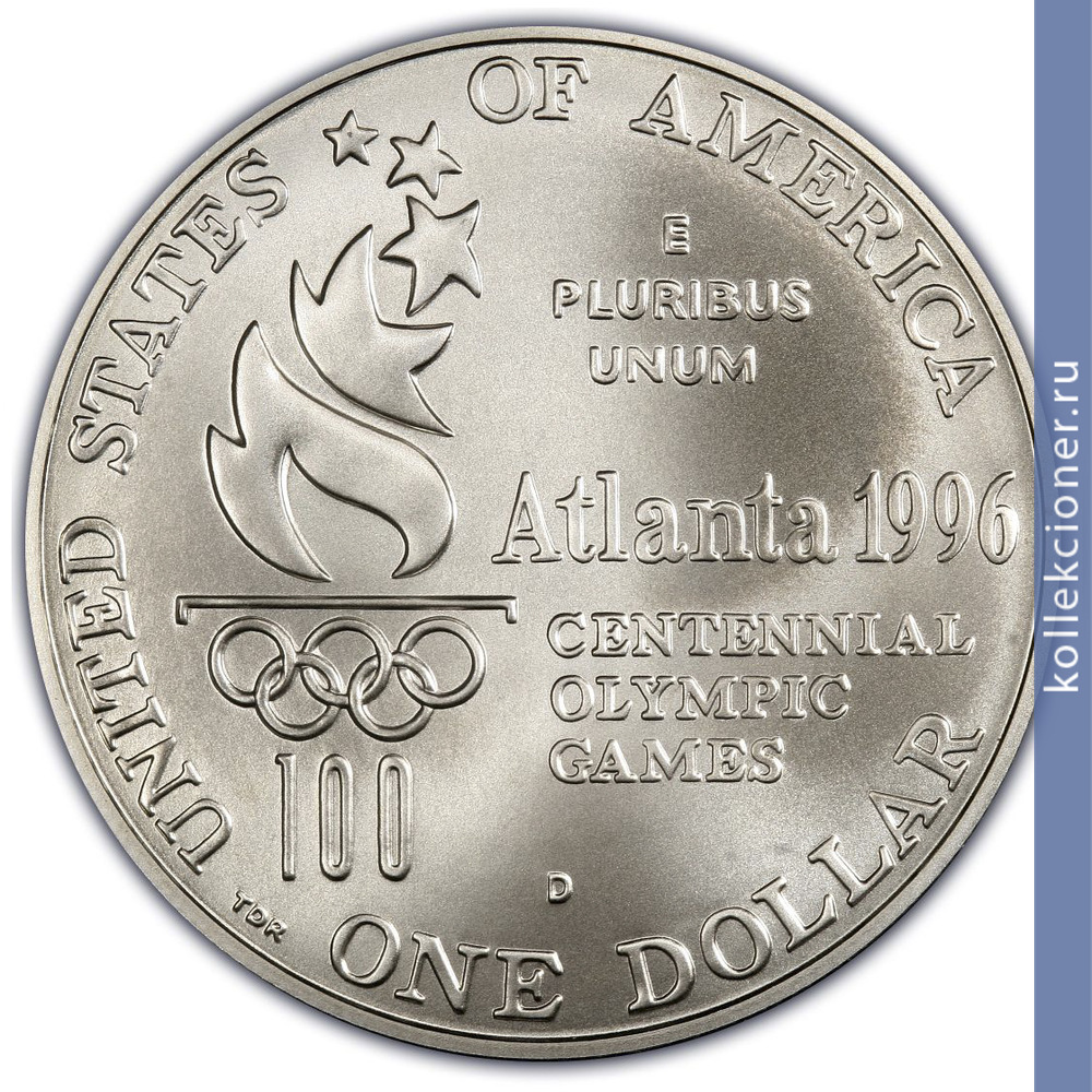 Full 1 dollar 1996 goda xxvi olimpiada sportsmeny kolyasochniki
