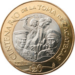 Thumb 20 peso 2014 goda stoletie vzyatiya sakaterasa
