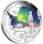 Thumb 1 dollar 2013 goda avstraliyskaya antarkticheskaya territoriya polyarnoe siyanie