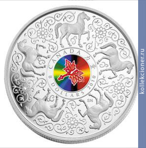 Full 8 kanadskih dollarov 2010 goda klen sily